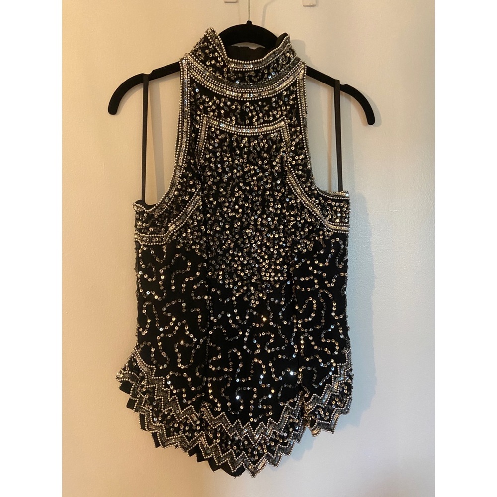 Fully Beaded High-neck Halter Top